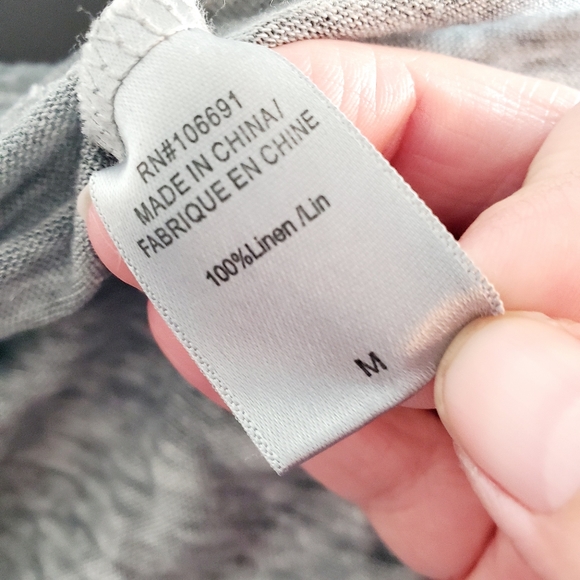 Linen Laissez Faire partial wrap blouse tie bottom - Picture 7 of 7